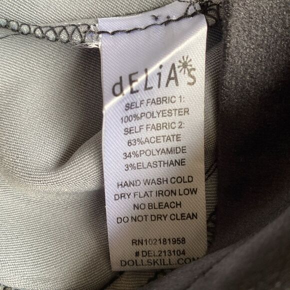 Delias by Dolls Kill Black + Silver Velour Velvet Satin Mini Skirt - Picture 6 of 6